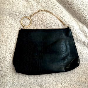 Black “croc” clutch